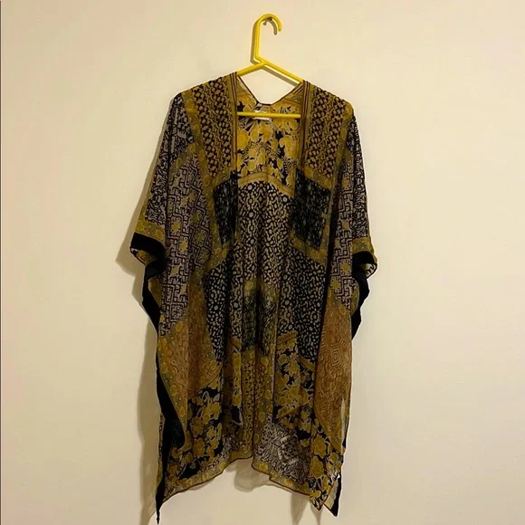 Free people X All Tous burnout velvet Bohemian Kimono  one size NWOT - Picture 2 of 6